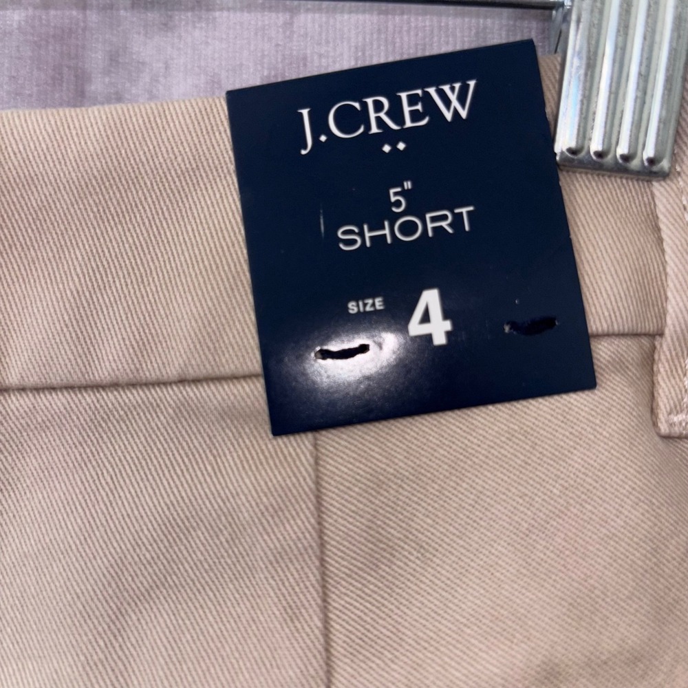 NWT J.Crew 5" Tan Chino 100% Cotton Shorts Chic Minimalist Preppy Women Size 4 - Picture 3 of 11